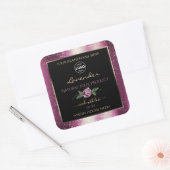 Paarse Glitter Black Floral Product Labels Logo (Envelop)