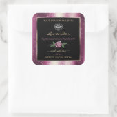 Paarse Glitter Black Floral Product Labels Logo (Tas)
