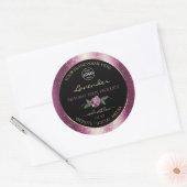 Paarse Glitter Black Floral Product Labels Logo (Envelop)