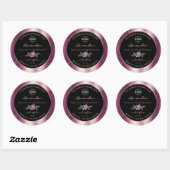 Paarse Glitter Black Floral Product Labels Logo (Vel)