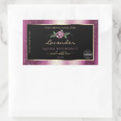 Paarse Glitter Black Floral Product Labels Logo (Tas)