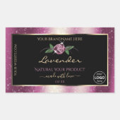 Paarse Glitter Black Floral Product Labels Logo (Voorkant)