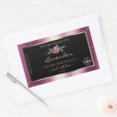 Paarse Glitter Black Floral Product Labels Logo (Envelop)