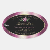Paarse Glitter Black Floral Product Labels Logo (Voorkant)