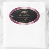Paarse Glitter Black Floral Product Labels Logo (Tas)