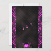 Paarse Glitter Black Wedding Invitation Sjabloon (Achterkant)