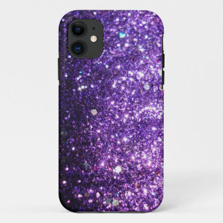 Paarse Glitter-blik iPhone 11 Hoesje