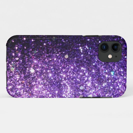 Paarse Glitter-blik Case-Mate iPhone Case (Achterkant (horizontaal))