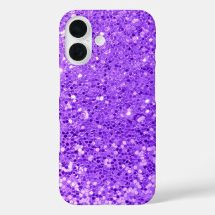 Paarse glitter bling iPhone 16 hoesje