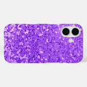 Paarse glitter bling Case-Mate iPhone case (Achterkant (horizontaal))