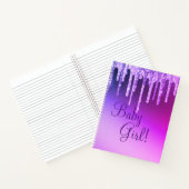 Paarse Glitter Bling Girl Name Sparkle Glam Chic Notitieboek (Binnen)