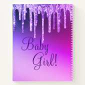 Paarse Glitter Bling Girl Name Sparkle Glam Chic Notitieboek (Achterkant)