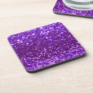 Paarse Glitter Bling Glans Blinkende Meisjesachtig Bier Onderzetter