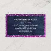 Paarse glitter Blueberry Cheesecake Slice Bakery Visitekaartje (Achterkant)