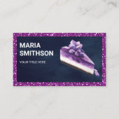 Paarse glitter Blueberry Cheesecake Slice Bakery Visitekaartje (Voorkant)