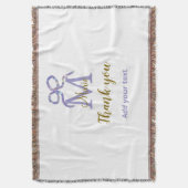 Paarse glitter boog Voeg naam letter monogram dank Deken (Voorkant Verticaal)