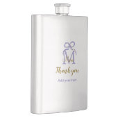 Paarse glitter boog Voeg naam letter monogram dank Flacon (Rechts)