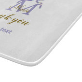 Paarse glitter boog Voeg naam letter monogram dank Snijplank (Hoek)
