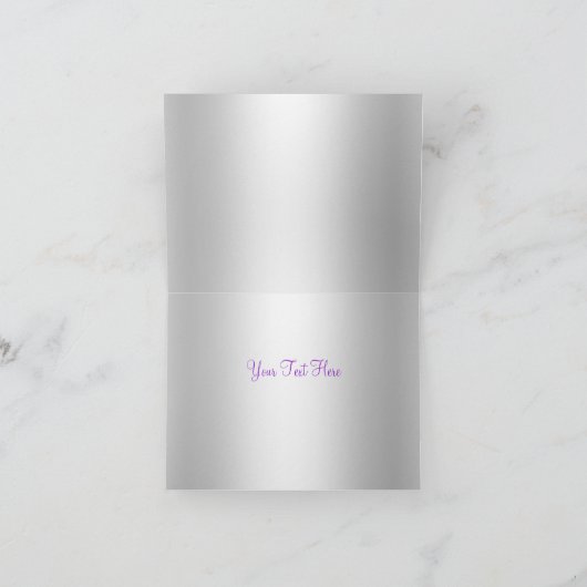 Paarse Glitter & Bow bedankkaart (Binnen)