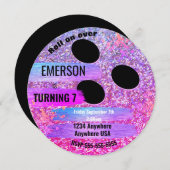 Paarse Glitter BOWLING BALL bowling, verjaardagsfe Kaart (Voorkant / Achterkant)