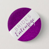 Paarse glitter bride's entourage bridesmaid button (Voorkant)