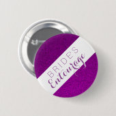 Paarse glitter bride's entourage bridesmaid button (Voorkant /achterkant)