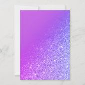 Paarse glitter Bright Ombre Chic script Sweet 16 2 Kaart (Achterkant)