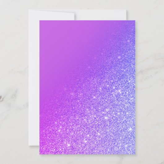Paarse glitter Bright Ombre Chic script Sweet 16 2 Kaart (Achterkant)