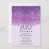 Paarse Glitter Bruiloftsborrel  Kaart (Voorkant)