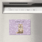 Paarse Glitter Bruine Koele Kat Bril Magneet (Insitu (Vaatwasser))
