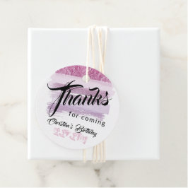 Paarse Glitter Brushes Moderne Bedankt Bedankjes Labels