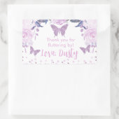 Paarse glitter Butterfly Birthday Sticker (Tas)