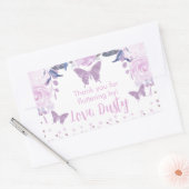 Paarse glitter Butterfly Birthday Sticker (Envelop)