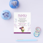 Paarse Glitter Cartoon Dienst Huishoudelijke Hulp Flyer (Enkel)