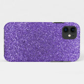Paarse glitter Case-Mate iPhone case (Achterkant (horizontaal))