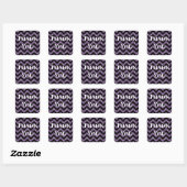 Paarse Glitter Chevron Dank u Stickers (Vel)