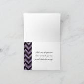 Paarse Glitter Chevron Folded Hartelijk dank Bedankkaart (Binnen)