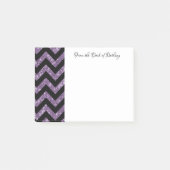Paarse Glitter Chevron Post-It Notes (Voorkant)