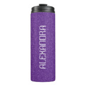 Paarse Glitter Chic Pattern Mame Persoonlijk Thermosbeker (Voorkant)