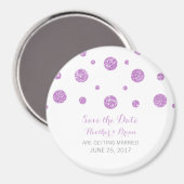 Paarse Glitter Confetti sparen de Magnet van de Da (Voorkant / Achterkant)