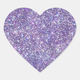 Paarse Glitter Confetti Sparkle Hart Sticker