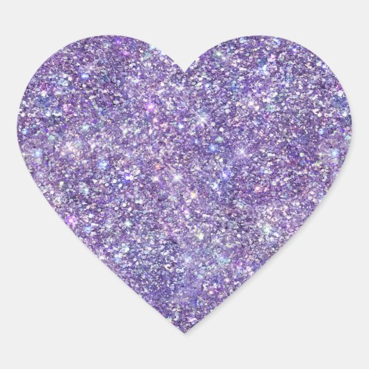 Paarse Glitter Confetti Sparkle Hart Sticker (Voorkant)