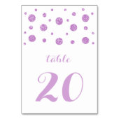 Paarse Glitter Confetti Trouwtafel Kaart (Achterkant)