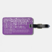 Paarse Glitter CPAP Machine Carry-On Bagagelabel (Achterkant horizontaal)