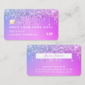 Paarse Glitter-creditcardstijl Visitekaartje (Voorkant / Achterkant)