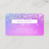 Paarse Glitter-creditcardstijl Visitekaartje (Achterkant)