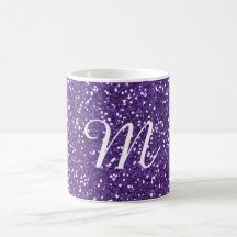 Paarse Glitter Custom Monogramma