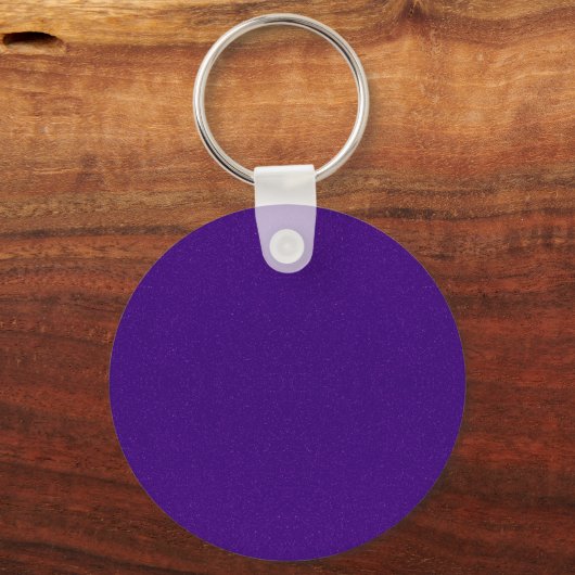 Paarse Glitter Custom Round Sleutelhanger (Voorkant)