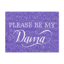 Paarse Glitter Dama Quinceanera Dama Voorstel