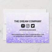 Paarse glitter Dank u wel Media invoegen Bedankkaart (Achterkant)